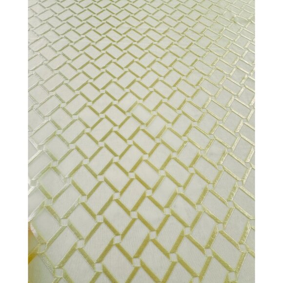 Vintage 70s shower curtains, bright yellow, diamond geometric pattern, sheer - Picture 7 of 7